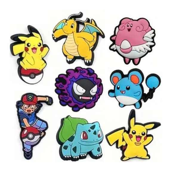 *NEW - 8-pcs* Pokemon Pikachu Video Game Shoe Charms for Your Crocs (Asst. E) - Picture 1 of 7